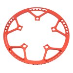 Plateau de vlo pliant lger en alliage d'aluminium rouge 56t 130bcd, avec plaque de protection sre