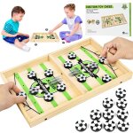 Play - jeu de palet bois, fast sling puck game, jeux de plateau pour deux, 2 en 1 jeu de table de hockey ...