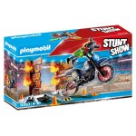 Playmobil 70553 - pilote moto et mur de feu