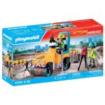 Playmobil action heroes 71751 - ouvriers avec rouleau compresseur et signalisation