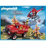 Playmobil city action 9518 - h�licopt�re et 4x4 de pompiers