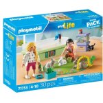 Playmobil my life 71753 - animalerie avec enclos a lapins et tapis de jeux - starter pack