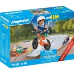 Playmobil my life 71798 - garon avec skateboard, rampe et vlo - promo pack