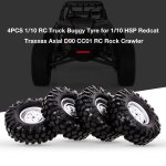 Pneus pour camion buggy rc 1:10 hsp redcat traxxas axial scx10 rc4wd d90 cc01, 4 pices
