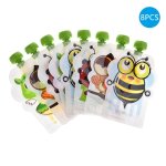 Pochette de conservation des aliments pour enfants, 8 pices, portable, rutilisable, scelle, pour aliments ...