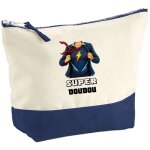 Pochette fond bleu super doudou femme - cadeau original - anniversaire - personnalis� trousse maquillage ...
