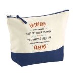 Pochette fond bleu doudou aussi g�nial - cadeau original - anniversaire - personnalis� trousse grand ...