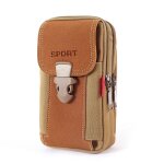 Pochettes de tlphone portable multi - fermeture eclair pour hommes, ceinture en toile, sac banane, ...
