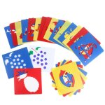 Pochoirs de peinture pour enfants, modle de fruits, voiture, dinosaure, jouet educatif prcoce, cadeau, ...