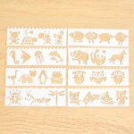 Pochoirs en plastique pour enfants, 8 pices / lot, mignon, fleur, lettre, figure, animal, panda, pour ...