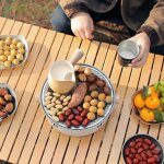 Pole de barbecue de camping portable  charbon de bois, grill fendu en acier inoxydable pour camping ...