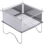 Po�le a bois de camping l�ger et pliable, portable, en titane, r�sistant au vent, pour pique - nique, ...