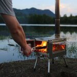 Poêle à bois d'extérieur, poêle de tente portable avec tuyau de cheminée pour la cuisine du camping Poêle à bois d'extérieur, poêle de tente portable avec tuyau de cheminée pour la cuisine du camping