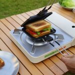 Poêle à muffins à poignée pliante pour l'extérieur, plateau de serrage multifonctionnel pour camping ... Poêle à muffins à poignée pliante pour l'extérieur, plateau de serrage multifonctionnel pour camping ...