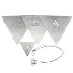 Poêle triangulaire suspendue en acier inoxydable, 1 lot, pour camping en plein air, pique - nique, barbecue, ... Poêle triangulaire suspendue en acier inoxydable, 1 lot, pour camping en plein air, pique - nique, barbecue, ...