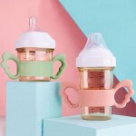 Poign�es de biberons en silicone pour b�b�s, 1 pi�ce, pour nourrissons, entra�nement a la pr�hension, ...