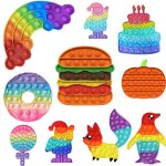 Poign�e de jeu fidget toys pack, son carr� antistress, nouvelle bulle arc - en - ciel pour les mains, ...