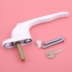 Poigne de porte universelle en alliage d'aluminium blanc, avec serrures, pour double vitrage, serrure ...