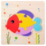 Poisson - puzzle 3d en bois pour bébé, jouets en forme de dessin animé, intelligence animale, jouets ... Poisson - puzzle 3d en bois pour bébé, jouets en forme de dessin animé, intelligence animale, jouets ...