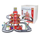 Polesie garage de luxe pour voitures en jouet 85 x 85 x 61 cm rouge
