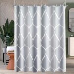 Polki - rideau de douche, 240 x 200 cm, motif gouttes d'eau, ourlet lest, anti - moisissure, impermable, ...