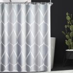Polki - rideau de douche, 260 x 200 cm, motif gouttes d'eau, ourlet lest, anti - moisissure, impermable, ...