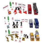 Modle de pompier, camion de pompiers, blocs de route, jouets
