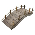 Pont en arc de bois miniature, maison de poupe avec balustrades, jouet d'ornement d'amnagement paysager ...