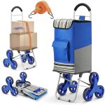 Popolic chariot de courses, 2 en 1 poussette de march 75l & sac de chargement super 50kg avec bonus ...
