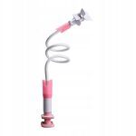 Porte - biberon fixe avec pince pour biberon d'eau et de lait, rose, 95 cm