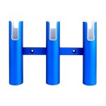 Porte - canne a pêche en aluminium 3 tubes liés 3 porte - cannes pour yacht bateau camion rv bleu Porte - canne a pêche en aluminium 3 tubes liés 3 porte - cannes pour yacht bateau camion rv bleu