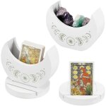 Porte - cartes de tarot en bois avec etui en forme de lune, support de cartes de tarot, bote de prsentation ...
