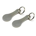 Porte - clés de 2 paquets de jetons de caddie en alliage d'aluminium en métal - stylea Porte - clés de 2 paquets de jetons de caddie en alliage d'aluminium en métal - stylea