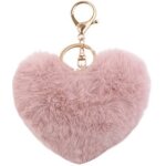 Porte - cls coeur porte - cls peluche rose ysk1325
