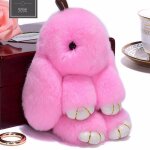 Porte - cl�s en fausse fourrure de lapin pour femmes, 18cm, mini peluche lapin, pendentif de sac, poup�e ...
