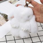 Porte - cls jouet mini lapin pour femmes, pompon en fourrure, ange lapin, peluche, jouet pour sac de ...