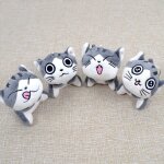 Porte - cls en peluche elfe chat gris blanc, 1 pice, expressions riches, dessin anim, jouets dcoratifs, ...