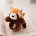 Porte - cls en peluche en forme de panda roux mignon et adorable, pendentif aimant pour rfrigrateur ...