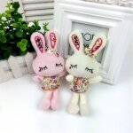 Porte - cls pendentif en peluche, imprim coeur, mini lapin, pendentif de longs pieds en coton, animaux ...