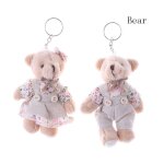 Porte - cl en tissu floral, 1 paire de pendentifs de 11cm, ours en peluche, lapin, lapin, sac a cls, ...