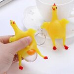 Porte - cl avec ¿ufs de poule, nouveaut amusante, jouet bond, boule anti - stress, soulagement du ...
