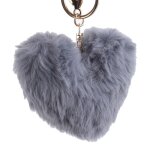 Porte cl�s de voiture en peluche pour filles, couleur unie, boule d'amour, pendentif de voiture, ornement ...