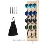 Porte - flchettes mural  12 trous, trous percs de prcision avec crochet en mtal, sac de rangement ...