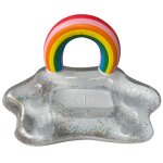 Porte - gobelet gonflable pour piscine d't, nuage arc - en - ciel, flottant, bire, eau potable, conglateur ...