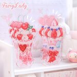 Porte - stylo en acrylique transparent, joli dessin anim�, fraise cerise fruit cr�me glac�e, jouets en ...