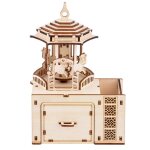 Porte - stylo bote  musique carrousel fait  la main, modle de jouet puzzle 3d tridimensionnel, cadeau ...