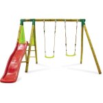 Portique en bois  balanga  - avec 1 toboggan et 2 balan�oires.