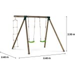 Portique bois  timo  - avec 2 balan�oires et 1 echelle de corde