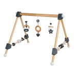 Portique d'veil en bois pour bb - roba - rockstar baby 3 - avec 3 pendentifs - naturel / noir