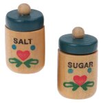 Pot d'assaisonnement en bois pour maison de poupée 1 / 12, pot a sel + pot a sucre, jouet de cuisine, ... Pot d'assaisonnement en bois pour maison de poupée 1 / 12, pot a sel + pot a sucre, jouet de cuisine, ...